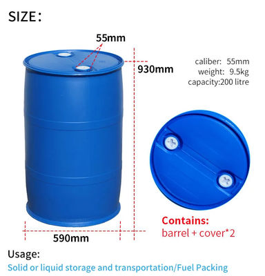 HDPE 200リットルのプラスチック貯蔵のバレル200Lの原料プラスチックISO9001