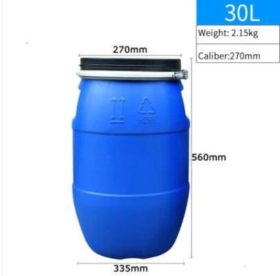 青い30Lプラスチック バレルのきつく締めるadのプラスチック ドラムは上を防水する開ける