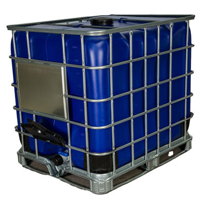 中等液体 扱いが簡単 散装容器 1000 L IBC 化学貯蔵タンク 青いプラスチック水貯蔵タンク
